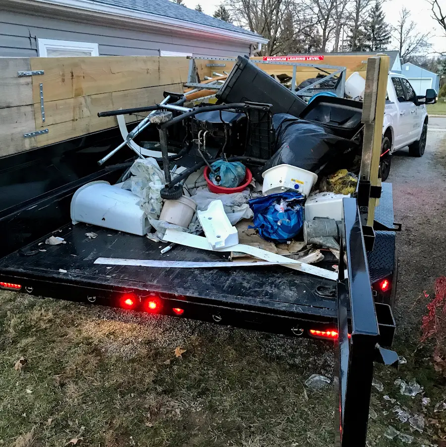Roll-off dumpster delivered to a residential driveway in Oshkosh